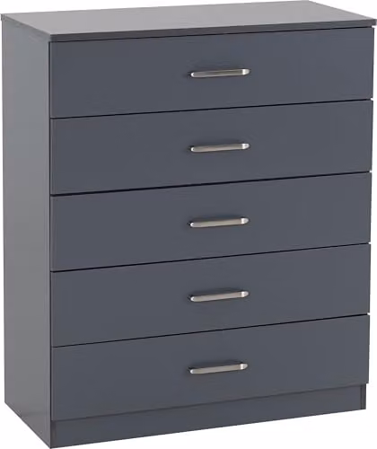 Seconique Dakota 5 Drawer Chest in Dark Grey – 1