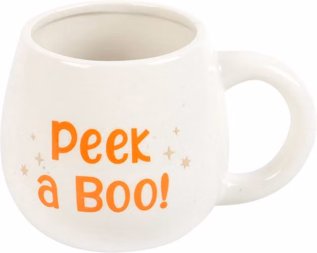 Something Different Peek A Boo Rounded Ceramic Mug in White