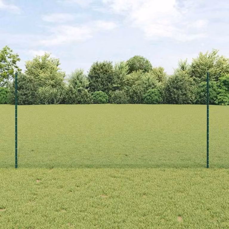 Berkfield Home Green Steel U-Channel Fence Posts, 11 Pieces, Height: 120 cm
