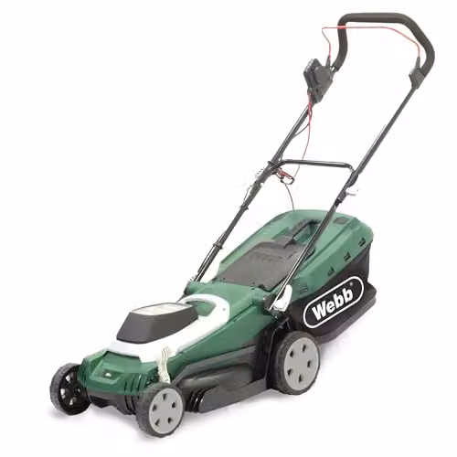 Webb Supreme WEER37RR Electric Rotary Lawnmower with Rear Roller, 1600W Motor, 37cm Cutting Width and 40L Collection Bag – 1