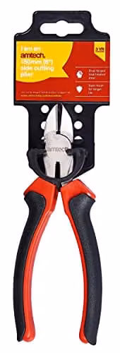 Amtech Side Cutting Pliers with Cushion Grip in Black and Red, 150mm – 1
