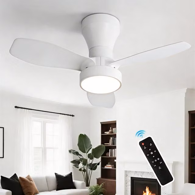 Harper Living Compact LED Ceiling Fan Light with Remote Control in White