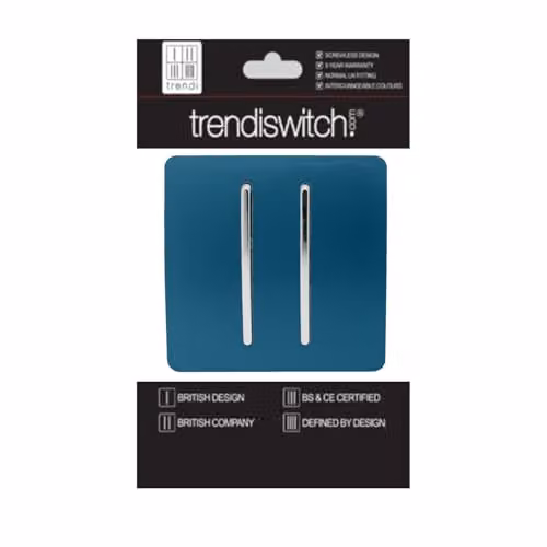Trendi 2 Gang Flush Light Switch in Blue – 2