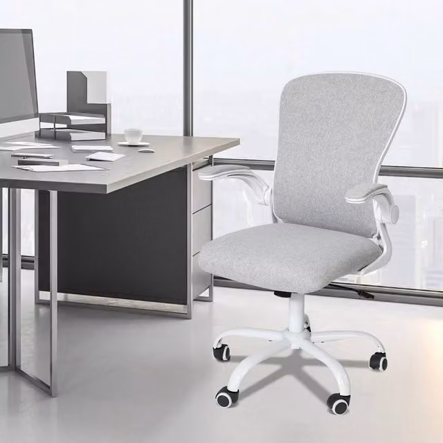EONLION Grey Mesh Executive Office Chair with Armrests and Castors