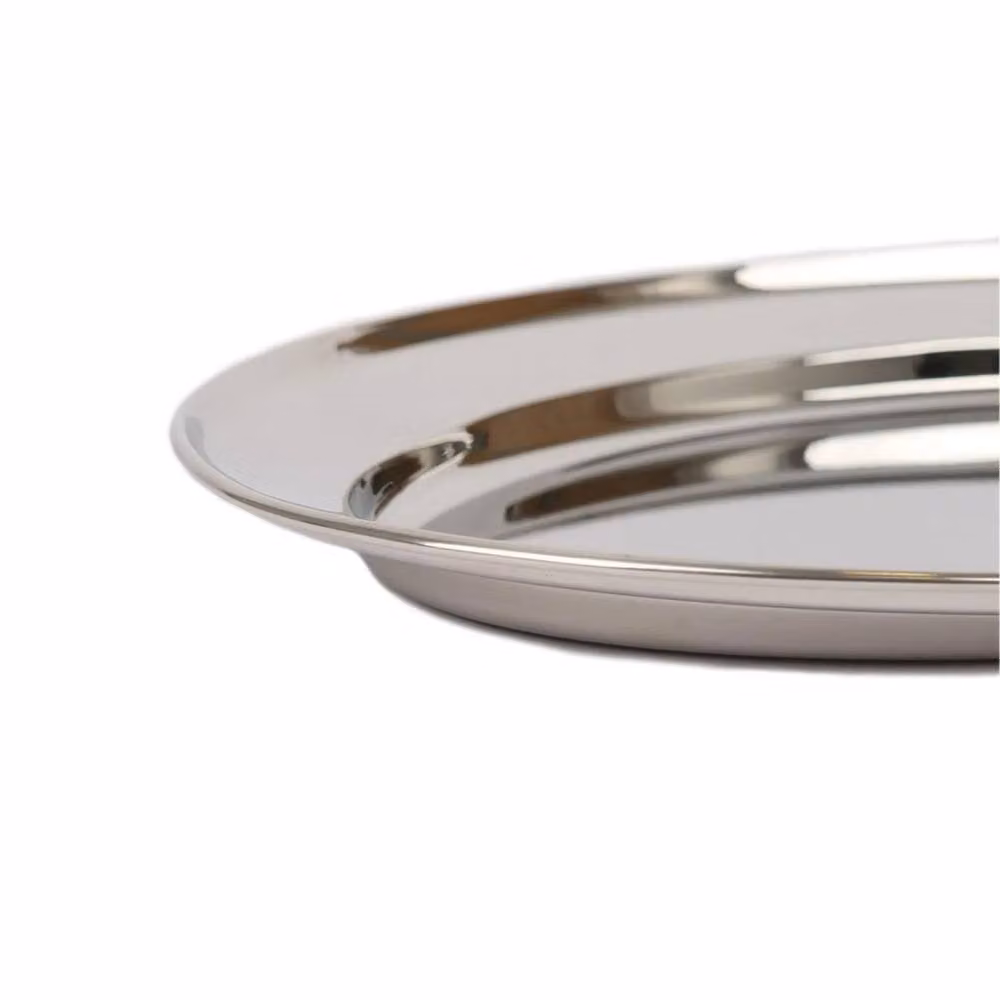 Havendro Set of 6 Oval Stainless Steel Serving Platters in Silver, W/D/H: 67 x 25 x 25 cm – 3