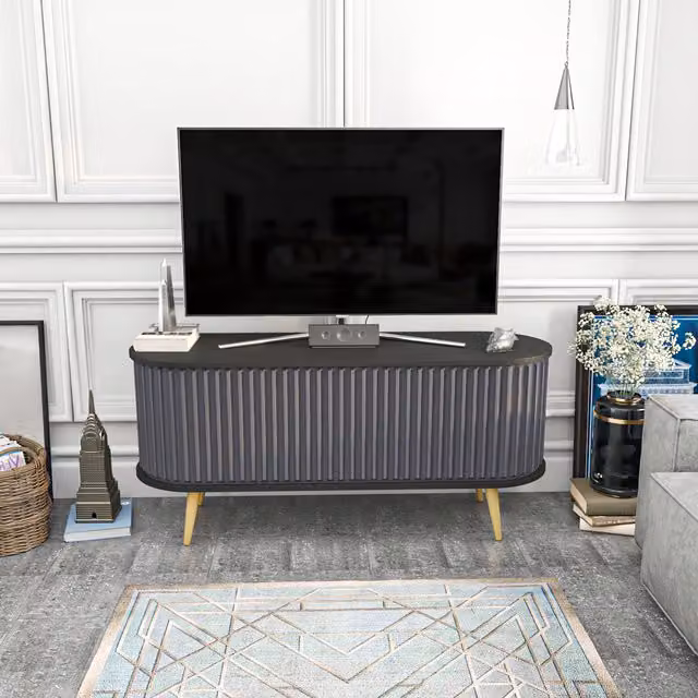 Decorotika Mid-Century Store TV Unit in Black and Anthracite