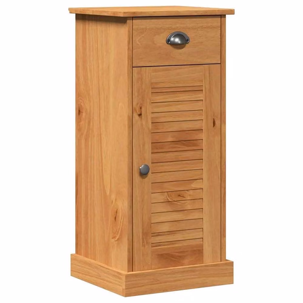 Berkfield Home VIGO Traditional Bathroom Cabinet with Drawer, Brown Mango Wood, W/D/H: 37 x 34 x 80 cm – 3