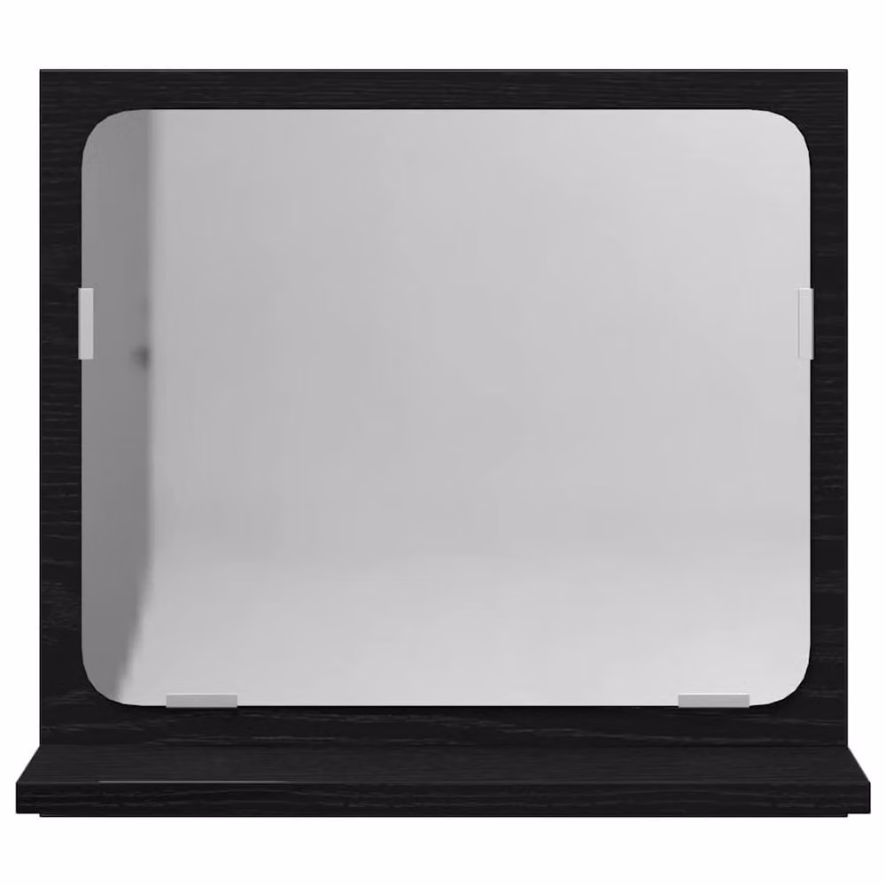 Berkfield Home Black Oak Rectangular Wall Mirror, W/D/H: 40 x 10.5 x 37 cm – 3