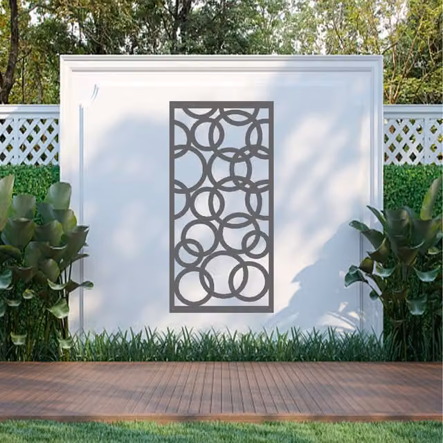 Laser Hut Modern Geometric Metal Wall Art in Anthracite Grey and Black