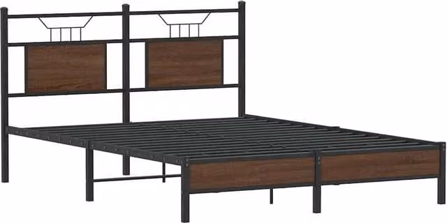 Berkfield Home Decorative Bed Frame in Brown Oak with Drawers, W/D/H: 137 x 190 x 91.5 cm – 1