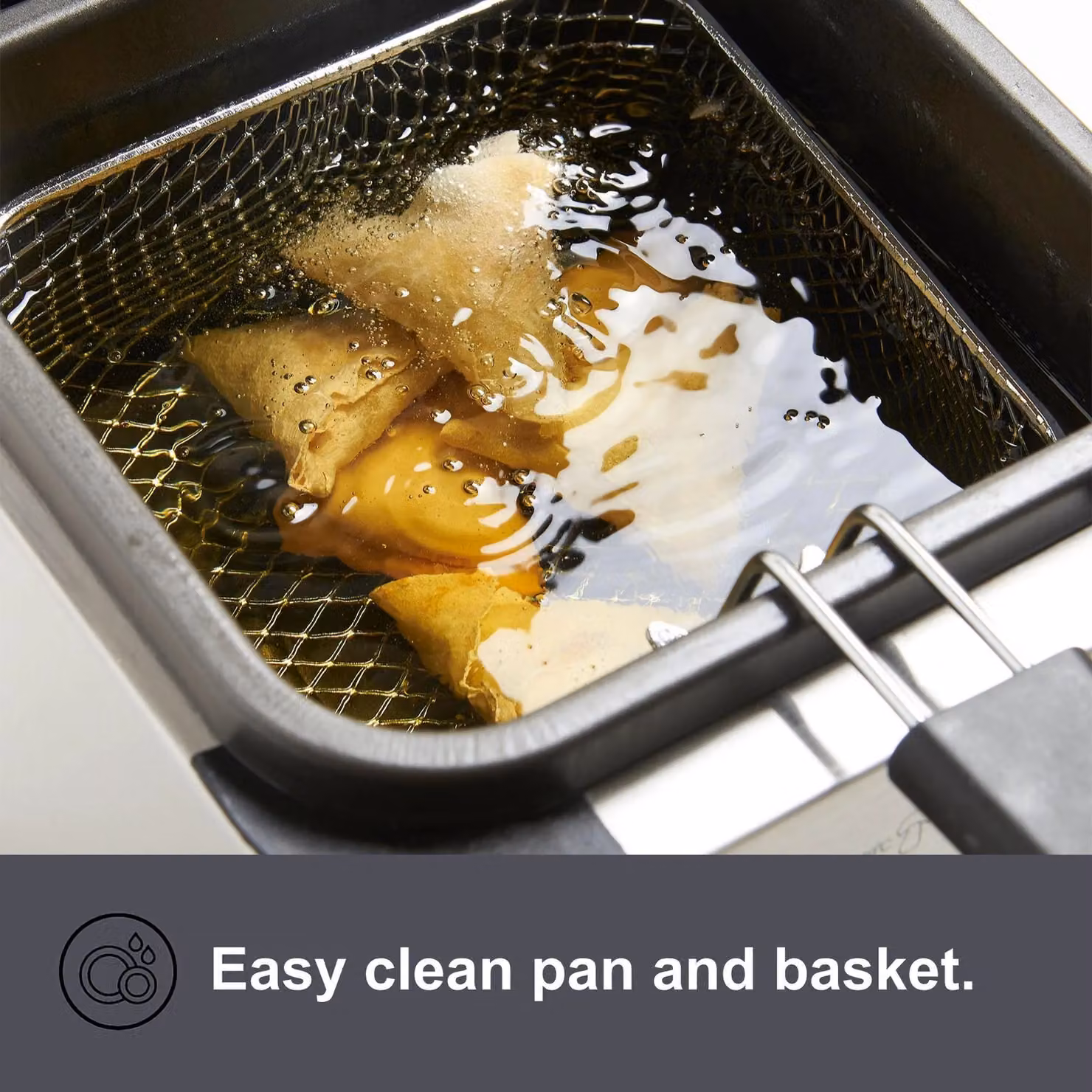 VonShef Stainless Steel Deep Fat Fryer with Adjustable Temperature Control and Non-Stick Removable Basket, Silver, 1.5 l – 4
