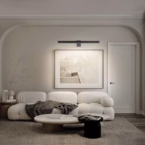 Harper Living Set of 2 Rechargeable LED Picture Lights in Black, Dimmable Wall Mounted Bar Lights with Remote Control – 4
