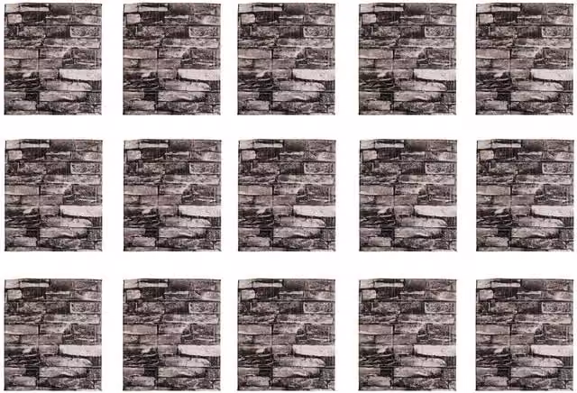 Livingandhome 15-Pack 3D Stone Look Peel and Stick Wall Panels, Grey XPE Foam