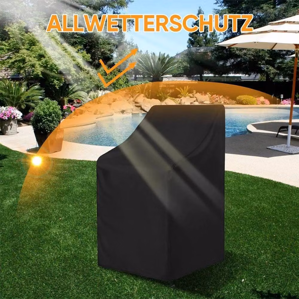 Kelvenix Waterproof High Back Dining Chair Cover in Black, W/D/H: 65 x 65 x 80/120 cm – 2