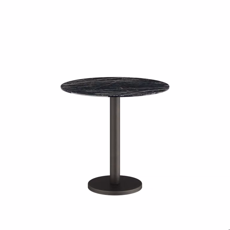 Dome Deco Bari Round Marble Bistro Table in Black