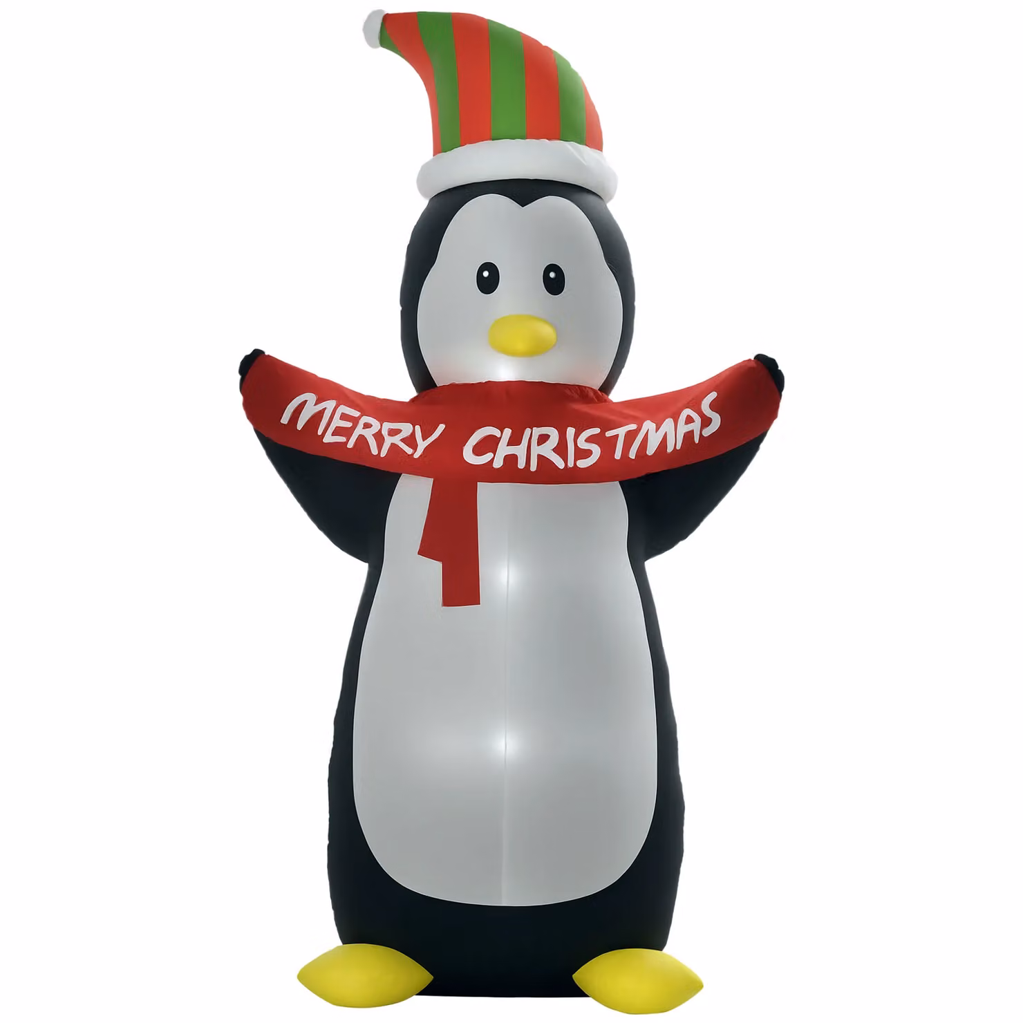 HOMCOM 8ft Multicolour Inflatable Penguin and Christmas Banner Decoration – 2