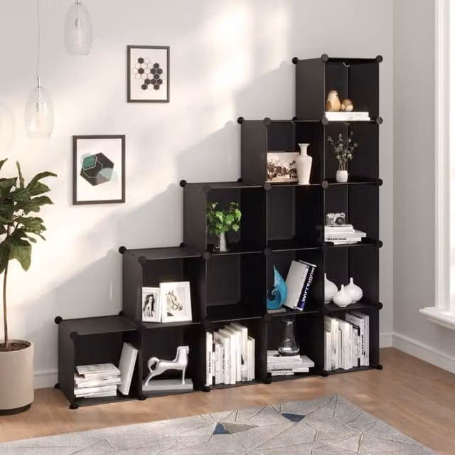 Berkfield 15-Cube Freestanding Home and Office Storage Organiser in Black – 1