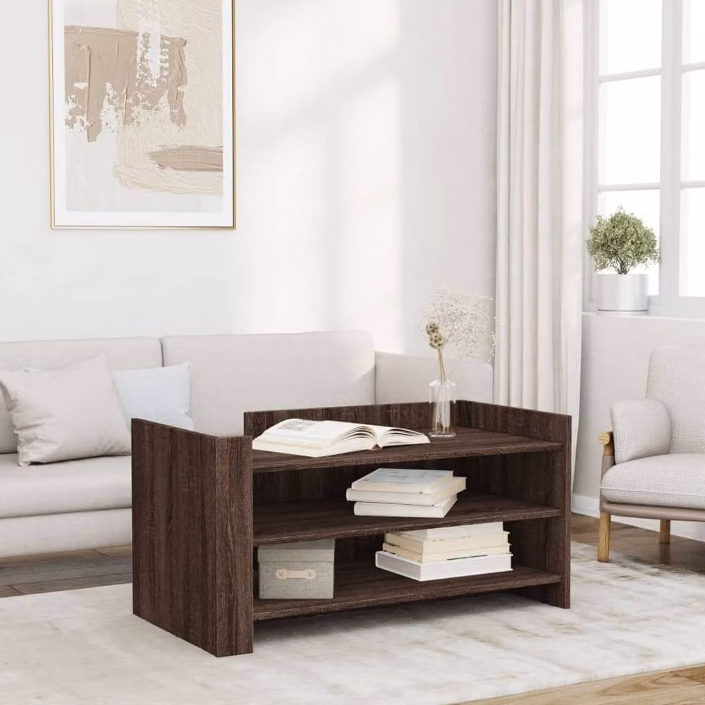 Berkfield Home Modern Brown Oak Coffee Table, W/D/H: 100 x 50 x 50 cm – 2