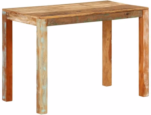 Berkfield Home Rectangular Rustic Solid Wood Dining Table, Multicolour, W: 110 cm, D: 55 cm, H: 76 cm