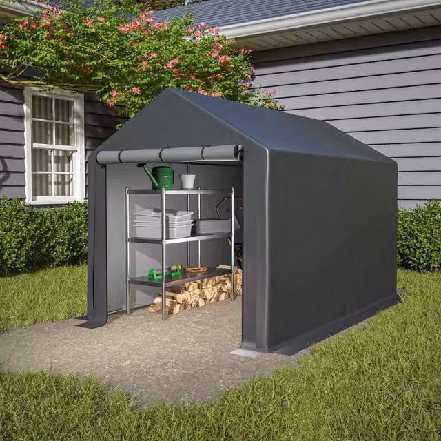 Birchtree Gable Outdoor Storage Tent in Dark Grey
