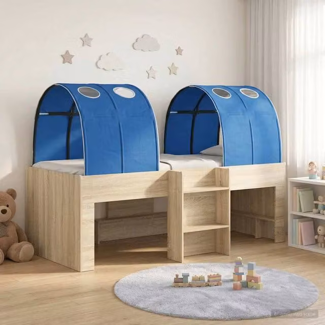 Berkfield Home 3-Piece Bed with Tunnel in Brown and Blue Engineered Wood – 1