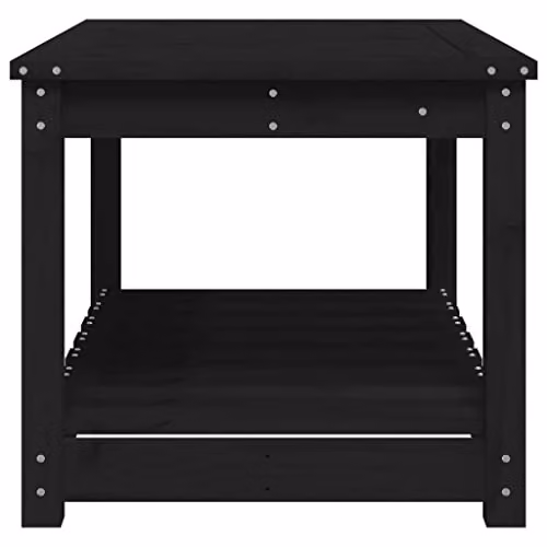 vidaXL Modern Black Garden Table in Solid Pine Wood, W/D/H: 82.5 x 50.5 x 45 cm – 4