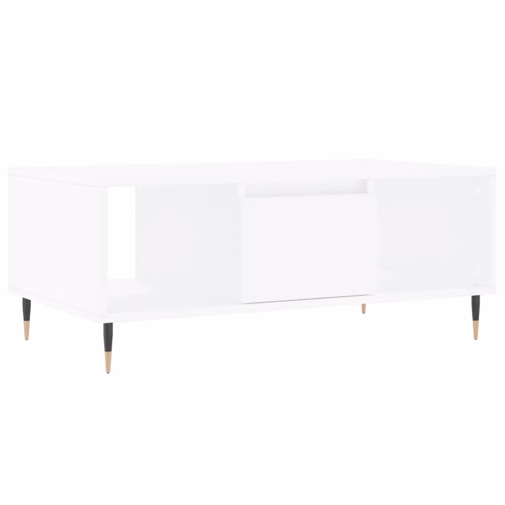 Berkfield Home Modern White Rectangular Coffee Table, W: 90 cm, D: 50 cm, H: 36.5 cm – 2