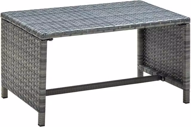 Berkfield Home Anthracite Poly Rattan Coffee Table in Black, W: 70 cm, D: 40 cm, H: 38 cm