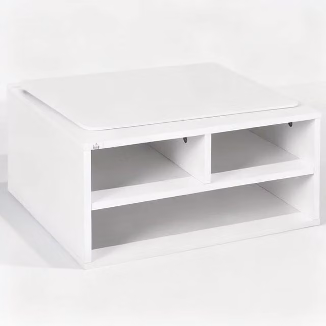 ERGOVEXA Three-Compartment Printer Storage Cabinet, White, W/D/H: 47 x 40 x 22.5 cm – 1