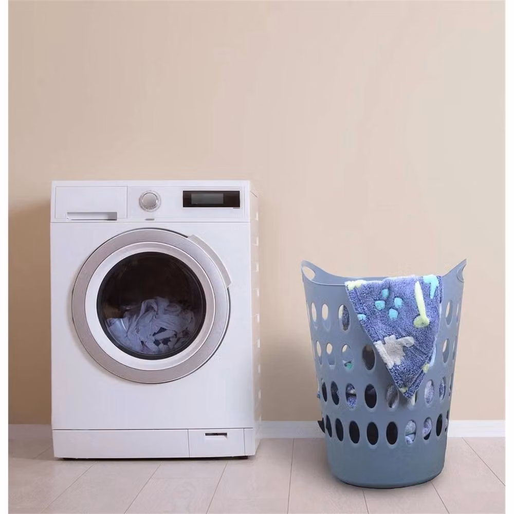 Nordara 50L Plastic Laundry Basket with Handles, Black – 3