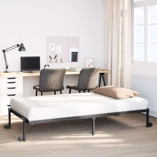 Berkfield Home Foldable Metal Bed Frame in Black, W/D/H: 90 x 190 cm – 1