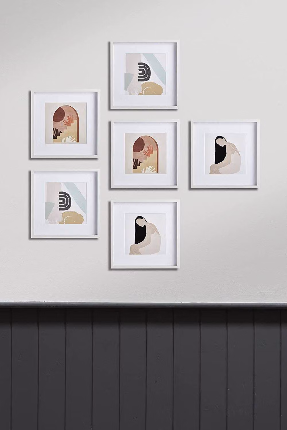 Nielsen Design Ongar 6 Piece Wooden Square Picture Frame Set in White, 30 x 30 cm – 2