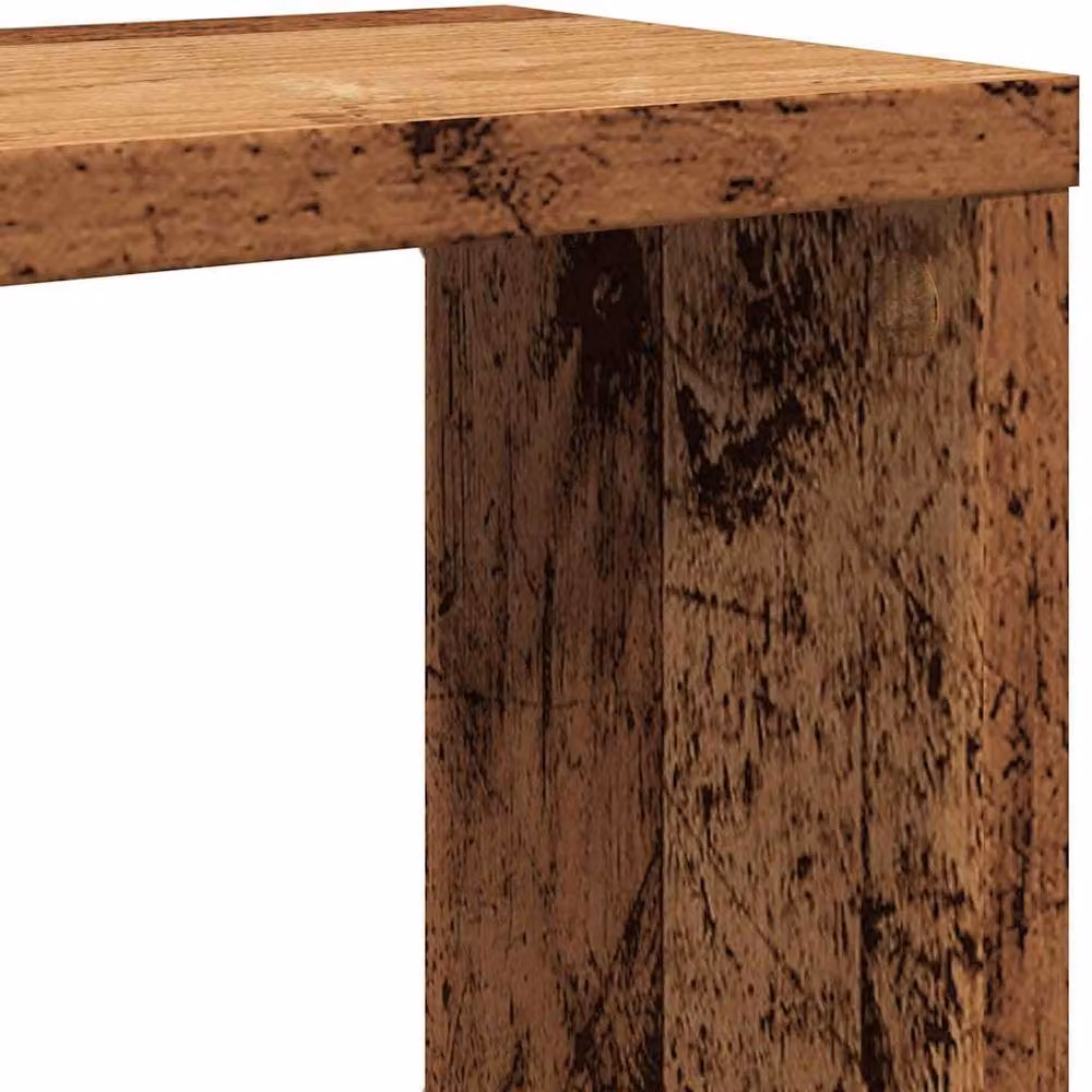Berkfield Home Set of 6 Wall Mounted Cube Shelves in Old Wood Brown, W/D/H: 60 x 15 x 23 cm – 3