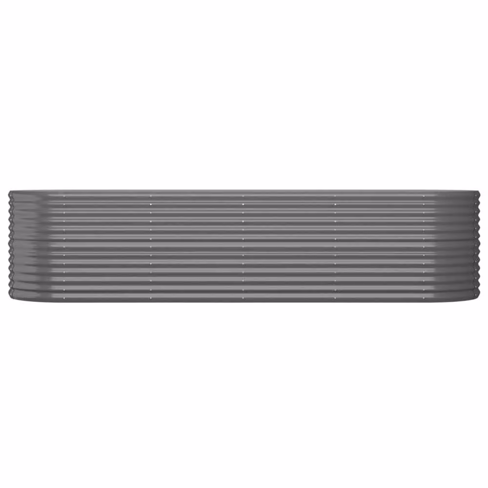Berkfield Home Garden Grey Powder-coated Steel Raised Bed W/D/H: 296 x 80 x 68 cm – 2
