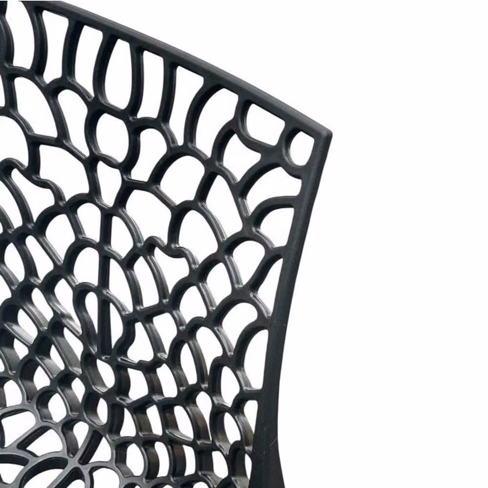 NESTLUNE 4-Piece Black Garden Bistro Set with Matt Plastic and Glass Chairs, W/D/H: 100 x 100 x 100 cm – 3