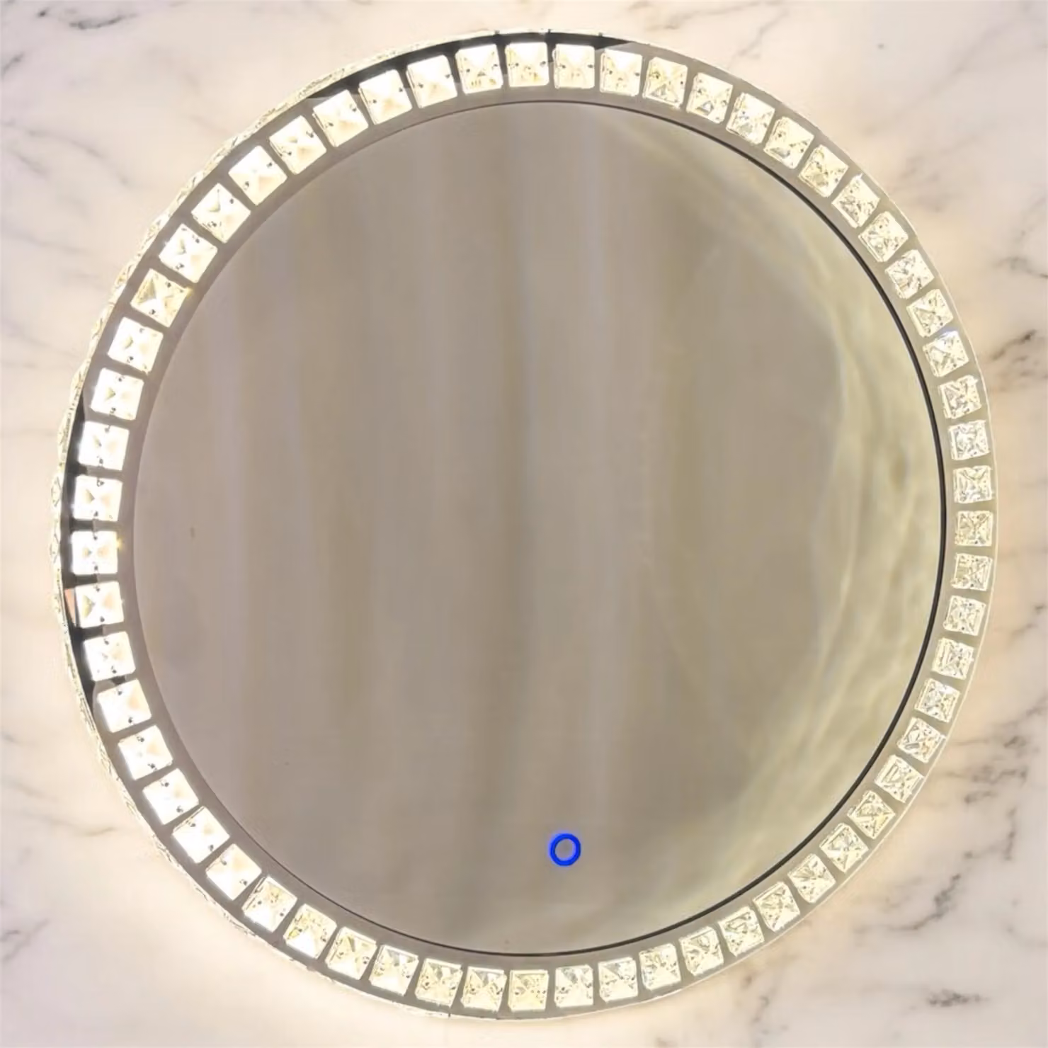 CGC Lighting Ariella Round Crystal LED Mirror Light in Silver, Diameter: 60 cm – 3