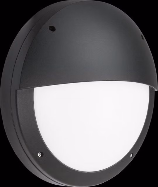 Netlighting Eyelid LED Bulkhead with CCT, Emergency Function and Motion Sensor, Black, IP65, 18W