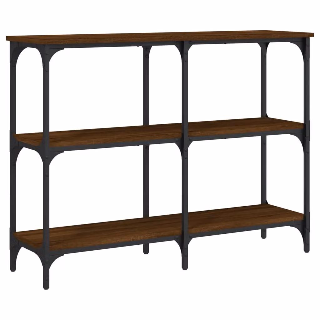 Berkfield Home Brown Oak Console Table, W/D/H: 100 x 29 x 75 cm – 2