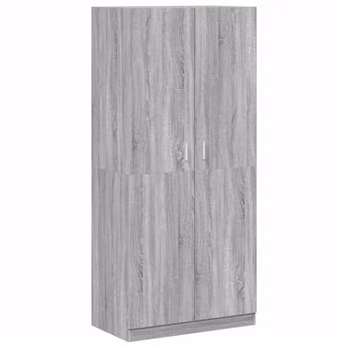 vidaXL Grey Sonoma Wardrobe with Hinged Doors, W/D/H: 90 x 50 x 200 cm