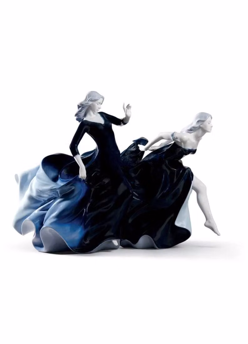 Lladró Night Approaches Limited Edition Blue Porcelain Tabletop Sculpture