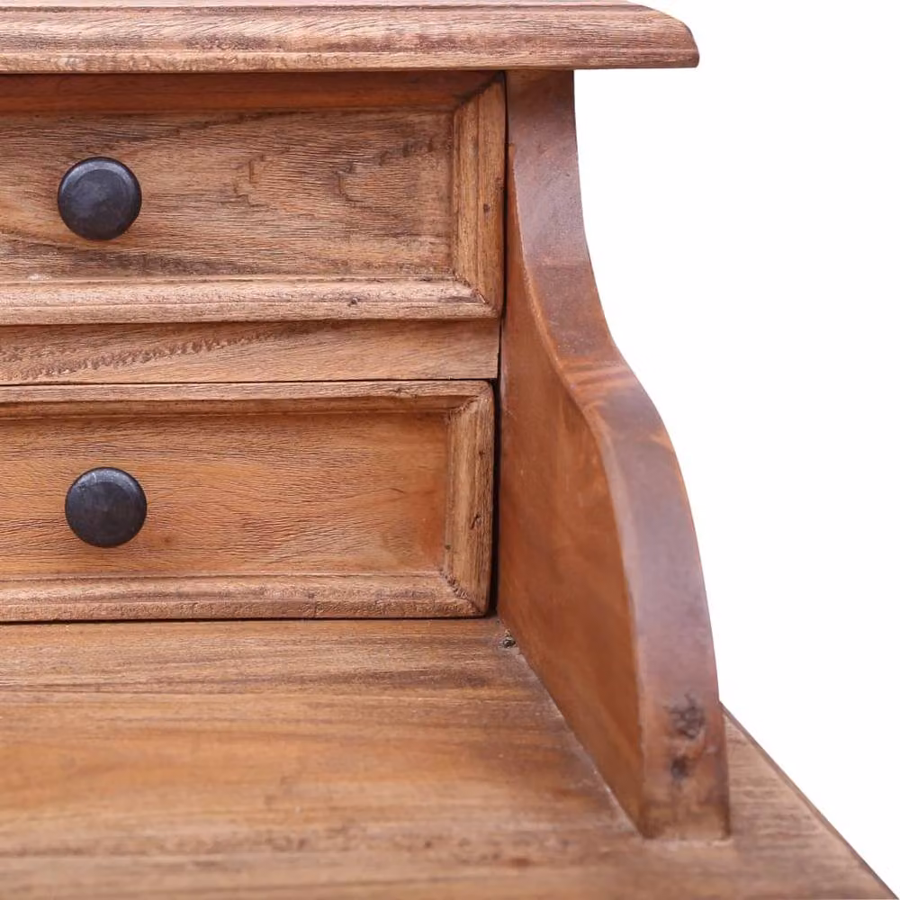 Berkfield Home Brown Teak Solid Reclaimed Wood Secretary Desk W/D/H: 90 x 50 x 101 cm – 3