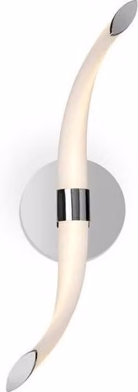Netlighting Armonia Wave LED Wall Lamp in Chrome and White with Frosted Acrylic, 12W, 3000K, 900lm