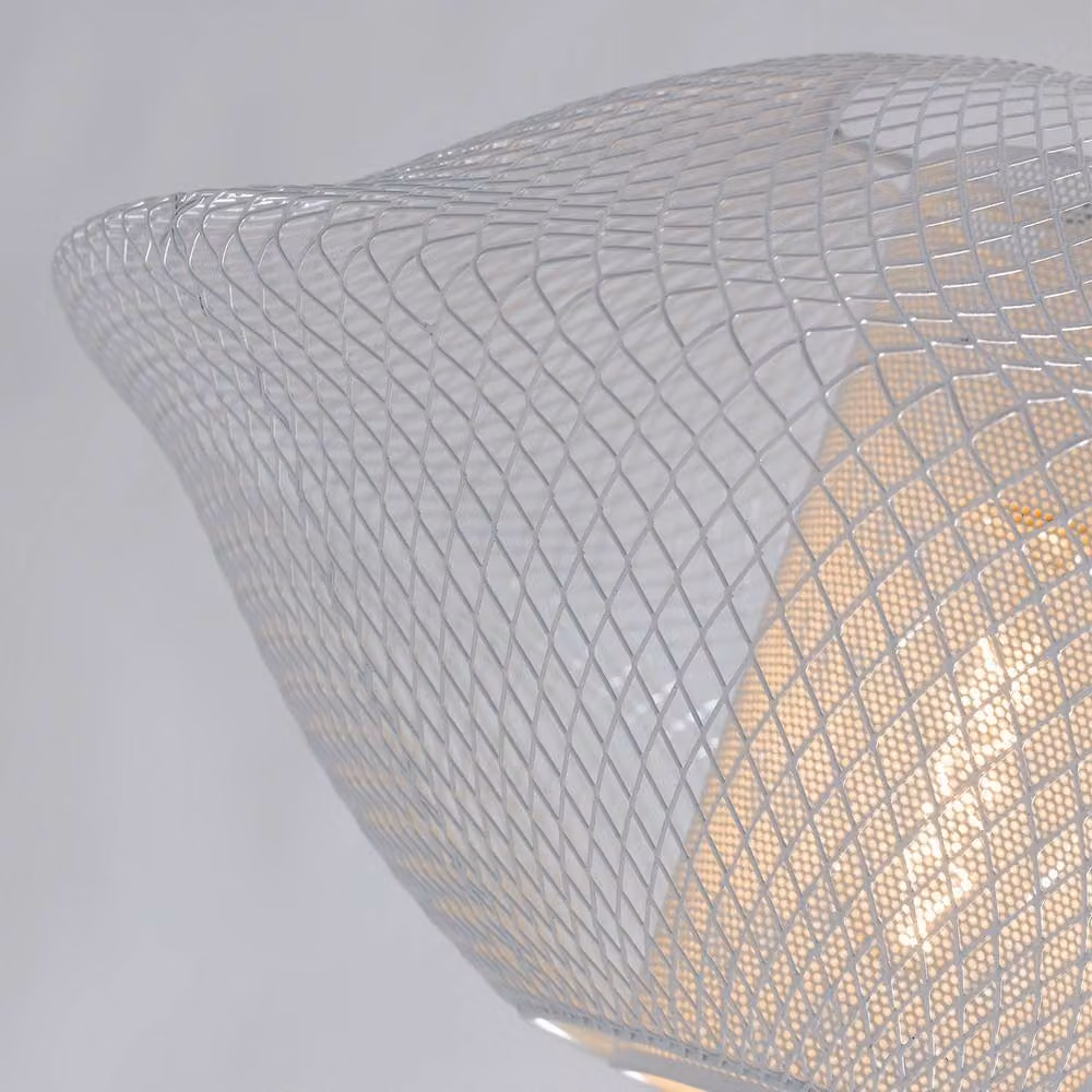 Netlighting HAREM White Metal Wire Frame Pendant Ceiling Light, W: 40 cm, H: 21 cm – 2