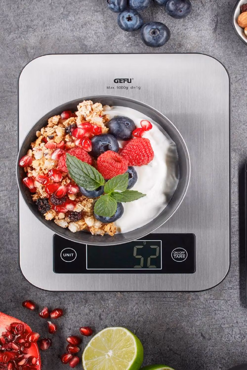Gefu SCORE Smart Digital Food Scale with Calorie Tracking and App Control in Silver Stainless Steel – 2