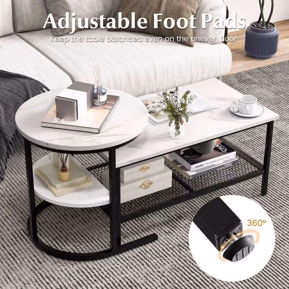 VOGREX White Extra Long Behind Sofa Entry Console Table, Width: 100 cm – 3
