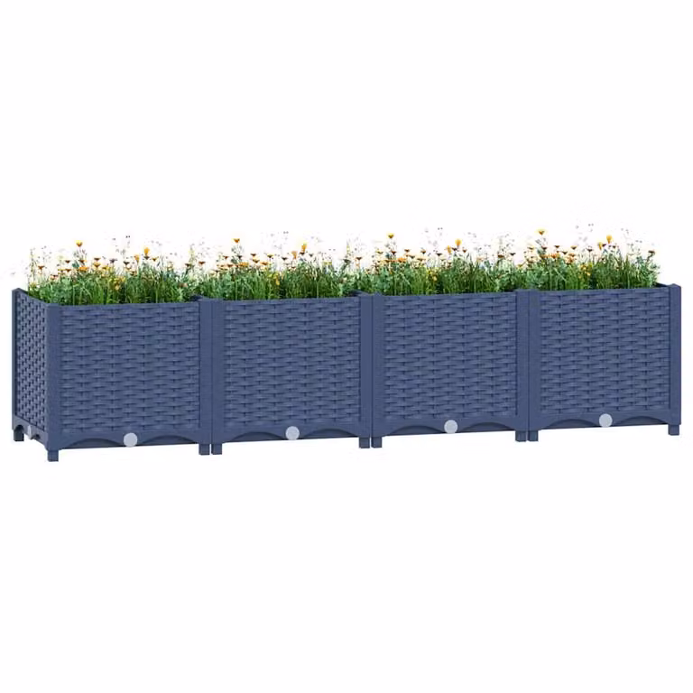 Berkfield Home Grey Polypropylene Raised Bed W/D/H: 160 x 40 x 38 cm