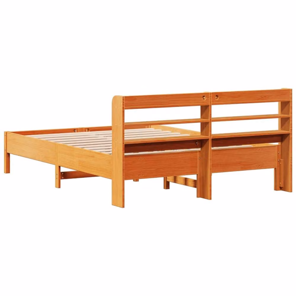 Berkfield Home Solid Wood Pine Bed Frame in Wax Brown, W/D/H: 160 x 200 cm – 2