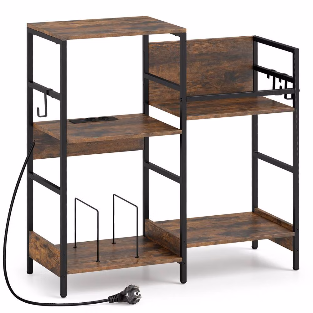 Gymax 3-Tier Large Record Player Table and Turntable Stand in Brown – 5