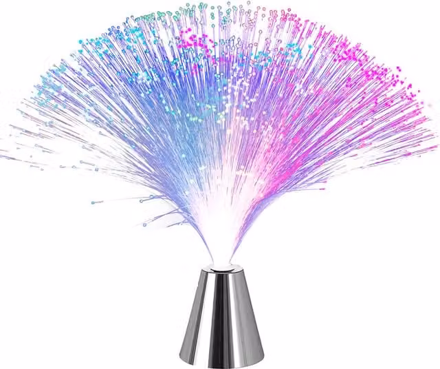 Innoteck LED Fibre Optic Rotating Desk Lamp in White and Multicolour