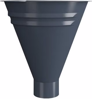 Lindab Galvanised Steel Half Round Water Hopper, 75mm, Anthracite Grey